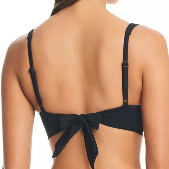 Bar III Women's Resort Solids Ring-Detail Tie-Back Bikini Top NWT Sz M - Picture 2 of 8